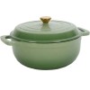 Gradient Red 6QT Cast Iron Dutch Oven with Two Silicone