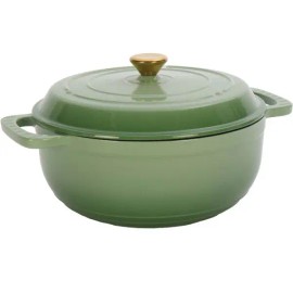 Gradient Red 6QT Cast Iron Dutch Oven with Two Silicone Gloves Enamel Cooking Potdefault: default title