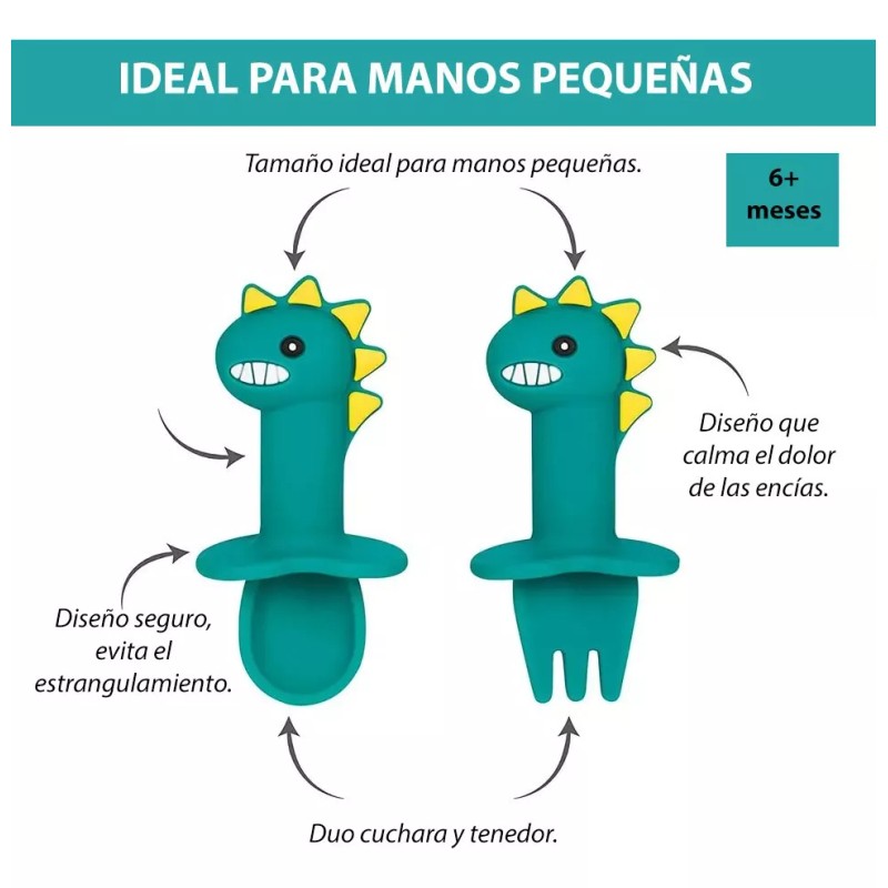 Luxury Duo Cubierto De Bebes Tenedor Cuchara Anti-asfixia Papilla