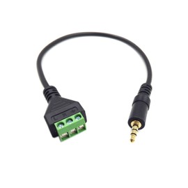 Poyiccot 3.5mm(1/8inch) Stereo Audio Balanced Male Jack to AV 3-Screw Video Balun Terminal Adapter Connector Cable 30cm(3.5mm M/3pin)