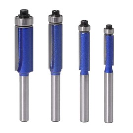Bestgle 4pcs 1/4" Shank Industrial Grade Bottom Bearing Flush Trim Router Bit Set 1/4" 5/16" 3/8" 1/2"