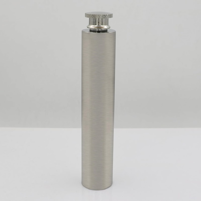 CNFLASK Stainless Steel 2oz Flat Bottom Tube Flask Mini Tube
