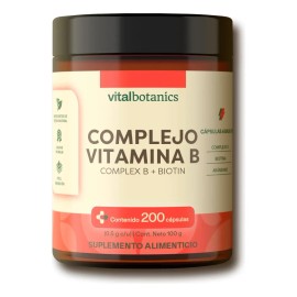 Complejo B Vitaminas B1 B2 B3 B5 B12 200 Caps Vitalbotanics