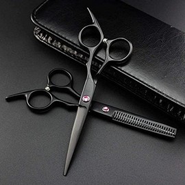 Hairdressing Scissors Professional 6 inch Black Cut Hair Scissors Set Cutting Barber Haircut Scissor thinning Shears Hairdressing Scissors