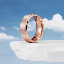 King Will GLORY 8mm Rose Gold Plated Tungsten Carbide Ring Wedding Band Matte Finish Comfort Fit 11