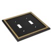 Pearled Frame Decorative Wall Plate Switch Plate Outlet Cover (Double