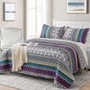 WONGS BEDDING Boho Quilt Set Full Size, Purple Bohemian 3