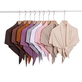 Women Premium Triangle Hijab Head Scarf Cotton Scarves Shawls and Wraps for Dresses (9# khaki)