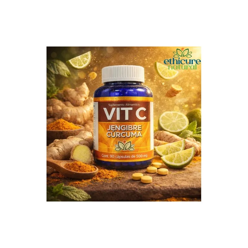 Ethicure Vitamina C, Jengibre Y Cúrcuma 90 Cápsulas