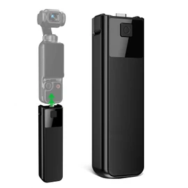 Adicop 4000mAh Akkugriff kompatibel mit Osmo Pocket 3, 22.5 W Schnellladung, Pocket 3 Batteriegriff Unterstützt Externe Stativ