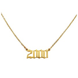 Zotair Year necklaces made from Tarnish free stainless steel 1980-2015 (2000 Gold)