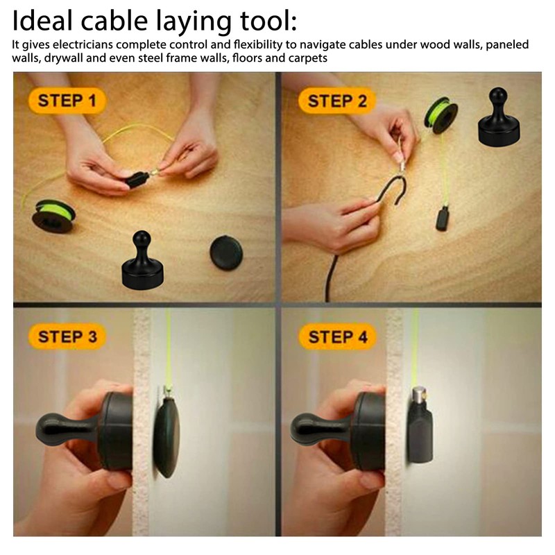 GRCFUMO Magnetic Wire Puller, Nylon Wire Routing Magnet Tool Kit,