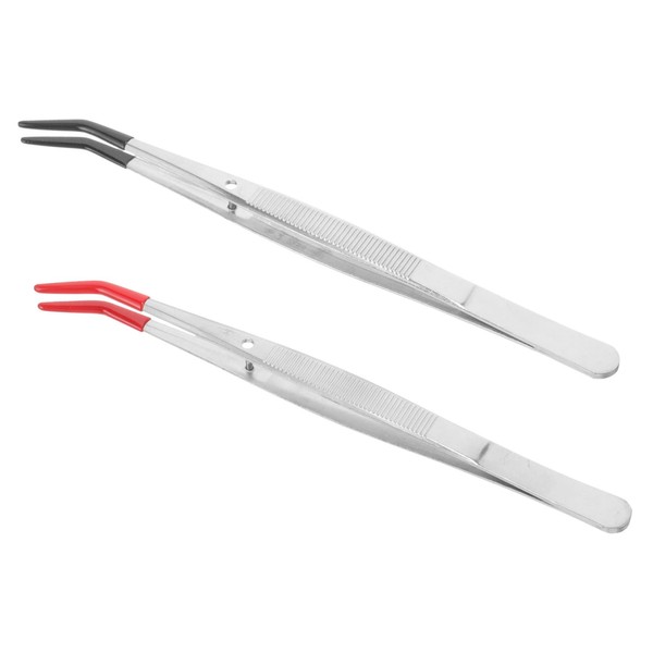 DOITOOL 2pcs Stainless Steel Lash Tweezers Tips Ergonomic Design for