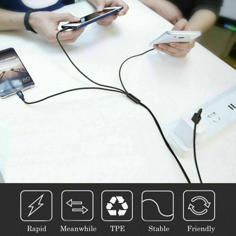 Unbranded 3 in 1 Fast USB Charging Cable Universal Multi