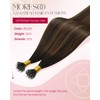 Moresoo Nanoring Real Hair Extensions, 35 cm, Root Brown to