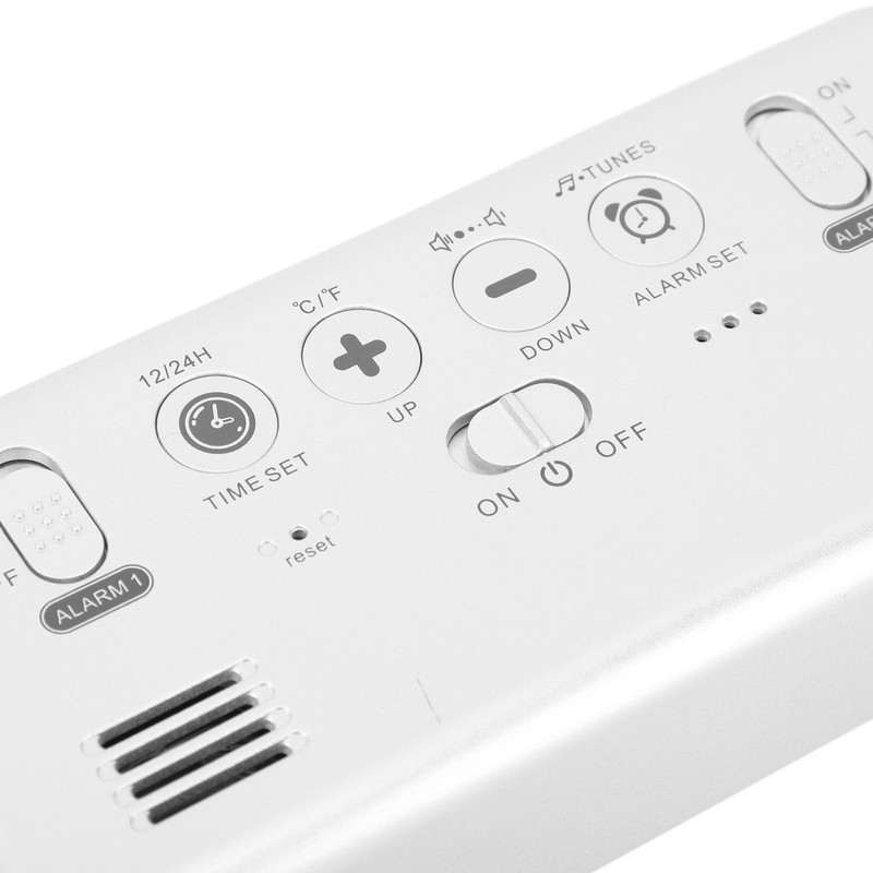 Mirror LED Alarm Clock Two Sets of Alarm Rechargeable Voice