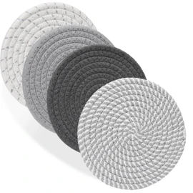 Billbotk 7" Trivets for Dishes, Pots and Pans, 4 Heat Resistant Hot Pads, Pot Holders for Kitchen, Plate Mats for Countertops, Table, Home Essentials, Farmhouse Decor
