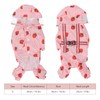 Dog Raincoat Hooded Reflective Breathable Lightweight Strawberry Patterns Puppy Rain