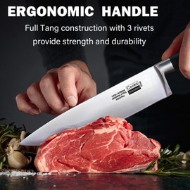Cooks Standard 8-Inch/20cm Stainless Steel Chef's Kitchen Knife, Multi Purpose 8-Inch, 8", Black