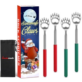 SANTAMADE Bear Claw Back Scratcher 4 Pack, Telescopic Expendable Cool Gifts for Men, Women, Grandma, Grandpa - Funny White Elephant Gifts for Adults Useful Stocking Stuffers for Adults