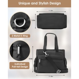 GLENKEY Insulated Lunch Box Lunch Bag Tote - Large Leakproof Cooler Bags for Women - Soft Lunchbox for Adults Work Shift Picnic Travel Black 10L