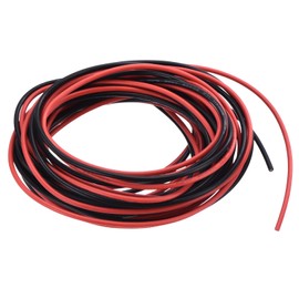 sourcing map 20 Gauge PVC Hookup Wire 3.0m/10ft 20AWG Flexible Electrical Wire UL1007 Tinned Copper Stranded Black Red, 2mm Dia for Model Aircraft Electric Appliances Internal Connect