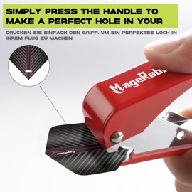 MageRabbit Dart Flight Hole Punch Tool, Dart Flight Hole Punch with 100 Metal O Rings, Dart Accessories Puncher for PET Flights,Dart Flight Punch Tool (Red)