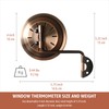 Foxyoo 4-Inch Outdoor Thermometer and Humidity Gauge, Window Thermometer for