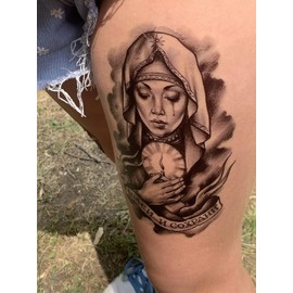 5 Sheets Temporary Saint Mary Religious Cross Tattoo Praying Hand Tattoo Maria5
