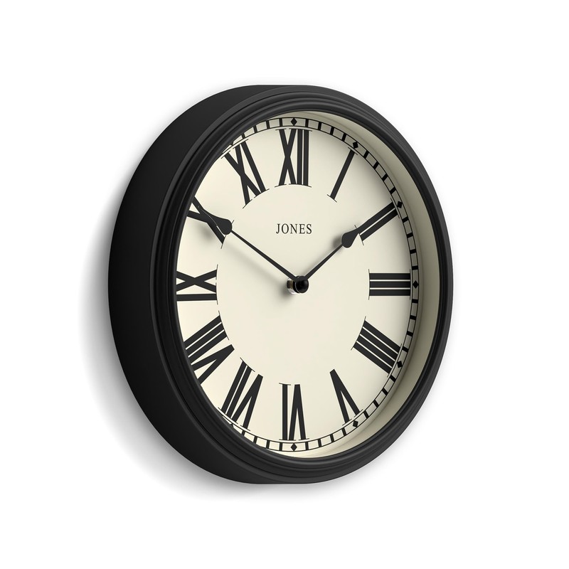 JONES CLOCKS® 'Hackney' Wall Clock – Classic Round Clock in