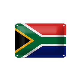 mrdeco Metall Schild 12x18cm gewölbt Südafrikas Flag of South Africa Schild