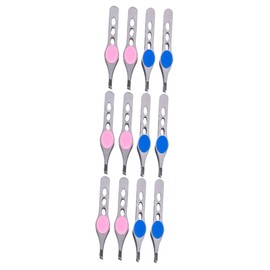 WOONEKY 3sets Assorted Eyebrow Pliers Beauty Tools Stainless Steel Compact for Home Salon Use 4pcs*3