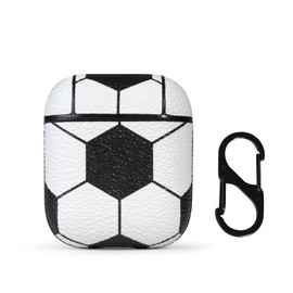 HIDAHE for AirPods Case, for AirPods Accessories Cover for Airpods 1 & for AirPods 2 Protective Case Soccer Pattern Leather for AirPods 2 Kits Skin with Keychain, Soccer02