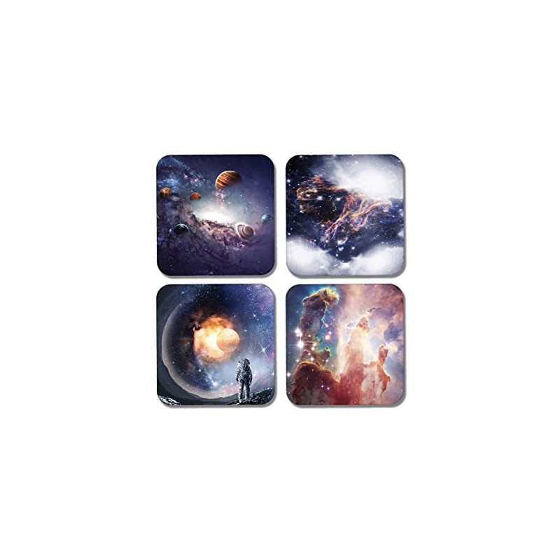DV DESIGN 4 x Square Space Coasters - Universe Solar