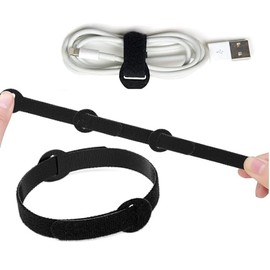 Reusable Cable Ties, 6-Inch Fastening Cable Straps Cable Management, Multi-Purpose Hook & Loop Cord Organizer Wire Ties, Adjustable Cable Organizer Cord Ties, Microfiber Cloth Straps, Black