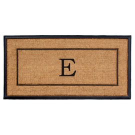 Calloway Mills AZ101632448E Maxen Monogram Doormat, 24" x 48", Natural/Black, Letter E