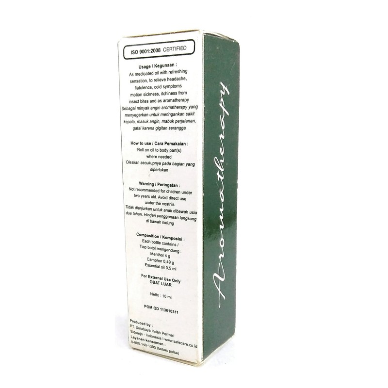 Safe Care Roll on Refreshing Oil Aromatherapy 10 Ml (Pack