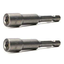 Utoolmart 1/4" Quick-Change Hex Shank 7mm Nut Setter Driver Drill Bit, 65mm Length, Metric No-magnetic 2 Pcs