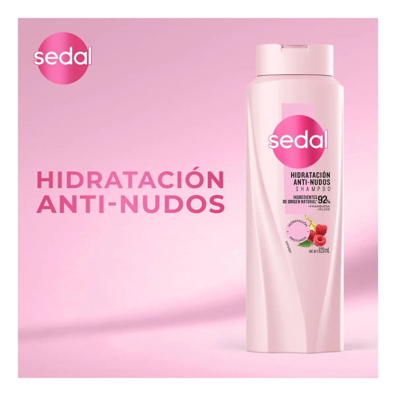 Sedal Recarga Natural Hidratacin Anti-Nudos 620mL shampoo para cabello maltratado