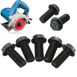 Alamor 1Pcs Saw Blade Bolt M8 X 18mm Left Hand Thread Black Metal Hex Head Flange
