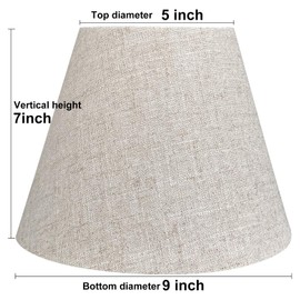 TOOTOO STAR Small Lamp Shades for Table Lamps 5" Top x 9" Bottom x 7" High,Set of 2 small brown lampshades,Handmade Lampshade in Natural Fabrics (Spider)