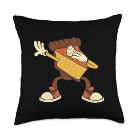 Funny Adult Thanksgiving Tee Shirts Dabbing Sweet Pumpkin Pie Funny Thanksgiving Men Women Kids Throw Pillow, 18x18, Multicolor