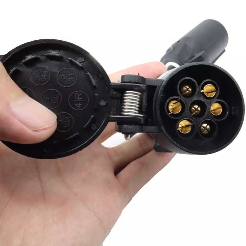 7 Way Blade to 7 Pin Round Trailer Adapter Plug