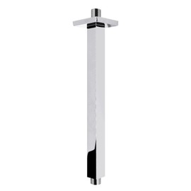 Enga Polished Chrome 12 Inch Square Ceiling Mount Shower Arm with Flange, Solid Brass Rain Shower Head Extension Arm 300mm, NPT 1/2"Thread