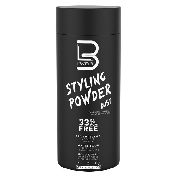 Level 3 Styling Powder - Natural Look Mens Powder L3 - Easy to Apply with No Oil or Greasy Residue - Level Three Delivers Matte Finish