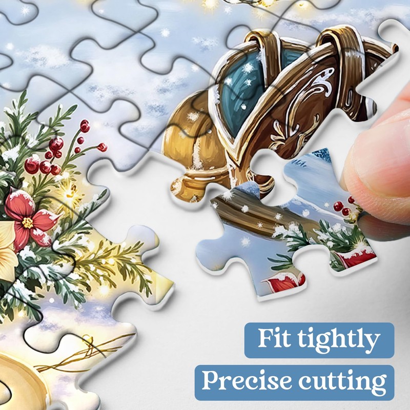 Winter Country Puzzles for Adults 1000 Pieces, Snowy Cowboy Boots