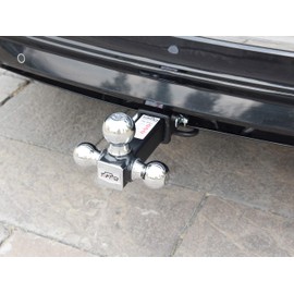 TOPTOW 64173HP Trailer Hitch Tri Ball Mount with 5/8 inch Hitch Pin, Chrome Balls, Fits for 2 inch Hitch Receivers, Hollow Shank