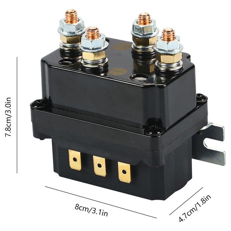 aikoolwer Solenoid Relay 12V 250A Winch Relay Solenoid Replacement Contactor