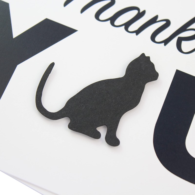 Cat Thank You Greeting Notecard Handmade 5x7 card black cat