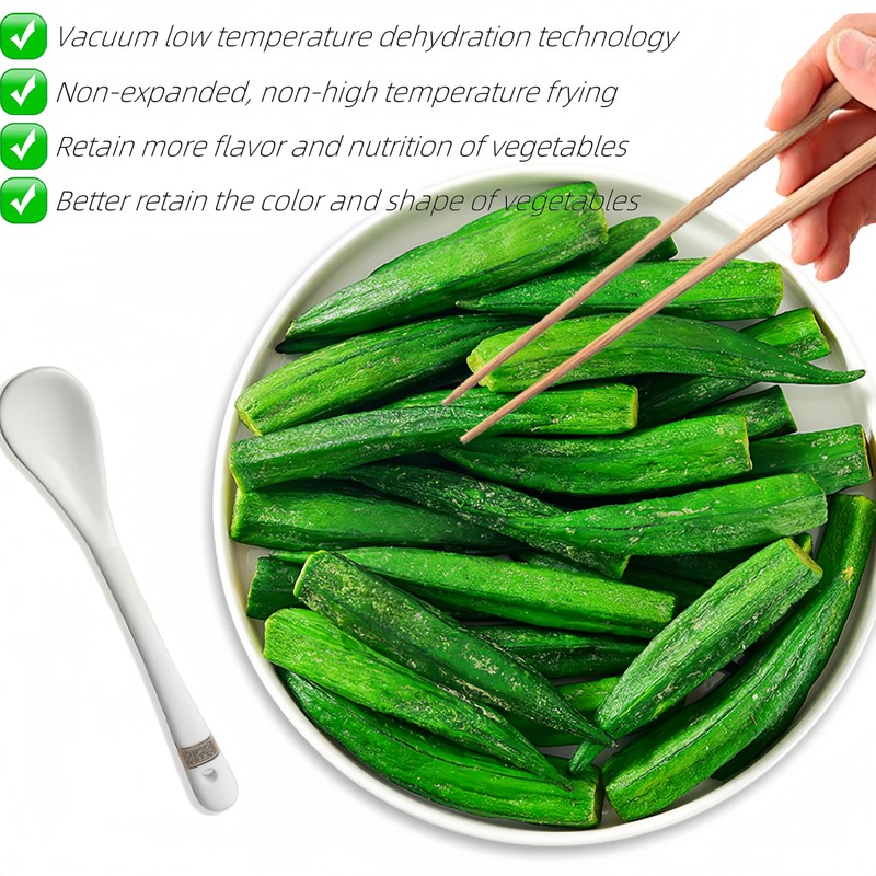 Okra Chips Freeze Dried Vegetables - Crunchy Dehydrated Okra Crisp,